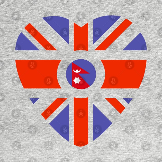 British Nepalese Multinational Patriot Flag (Heart) by Village Values
